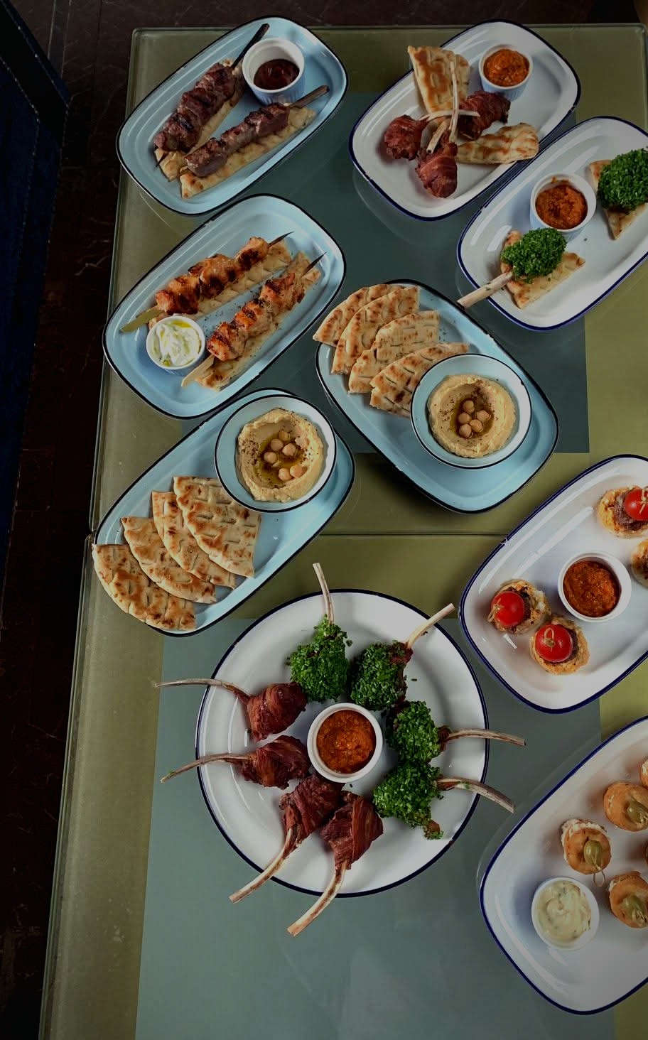 Selection of Mediterranean sharing dishes